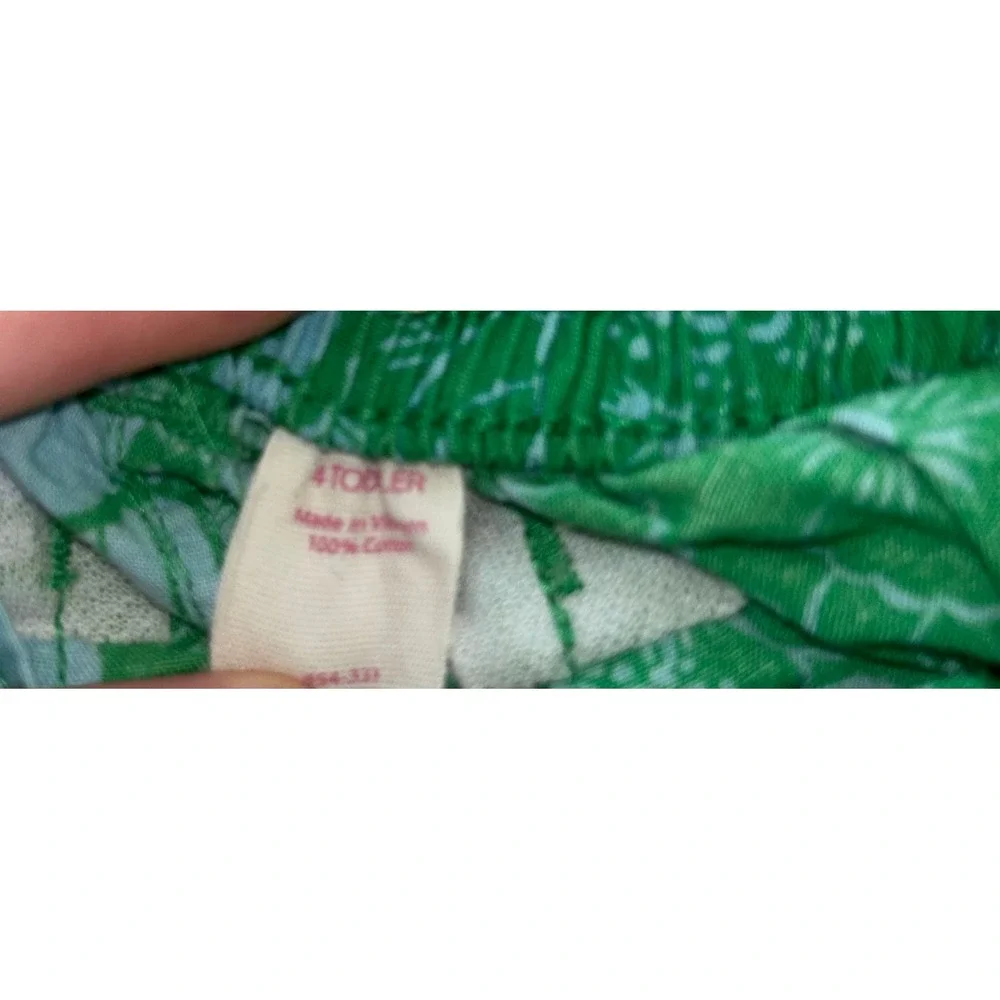 OshKosh Bgosh Toddler Girls Green Floral Cotton Cuffed Shorts Size 4T